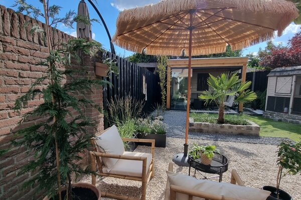 Pluimhortensia 'Limelight' en boerenhortensia roze