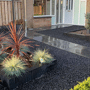 Basalt split in de tuin