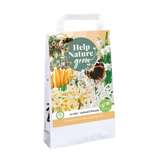 Bloembollen tas Help Nature Grow Caramel friends Mix (50 stuks)