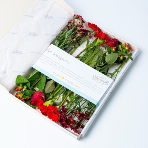 Brievenbus boeket rood pakket