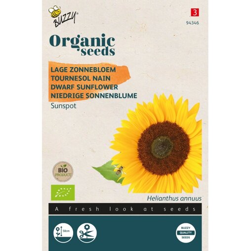 Buzzy ® Bio Lage zonnebloem Sunspot Voorzijde