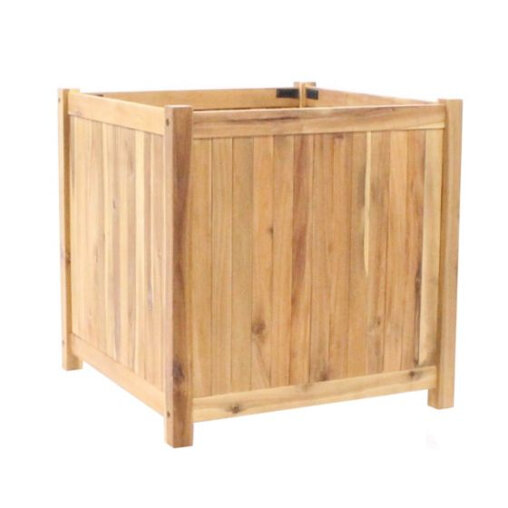 Planter hardhout vierkant (70 x 70 x 70 cm)