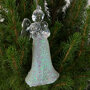 Hangfiguur engel met glitters in de kerstboom