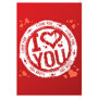 Kaartje 'I Love You' (rood)