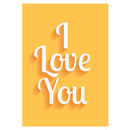 Kaartje 'I Love You' (geel)