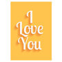 Kaartje 'I Love You' (geel)