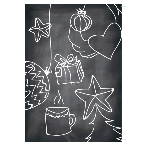 Kaartje 'Schoolbord Kerst'