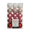 Onbreekbare kerstballen roze (30 stuks)