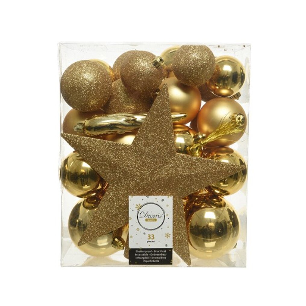 kerstballen goud (33 stuks) bezorgt ✓ Snel huis ✓ Advies voor en na aankoop