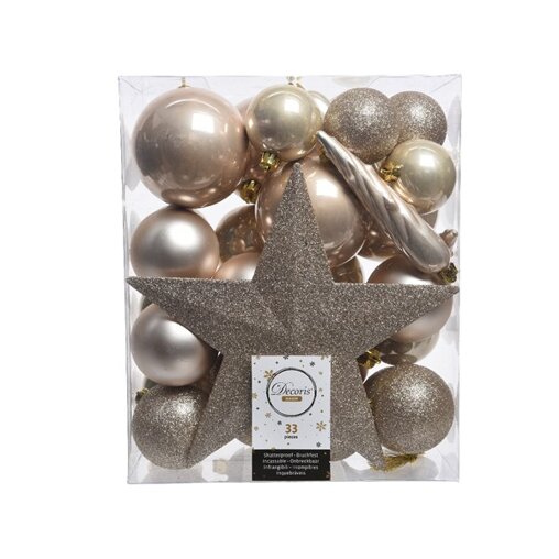 Onbreekbare kerstballen zilver (33 stuks)