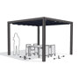 Pergola aluminium grijs 'Stand Alone' (4.02 x 4.02 meter)