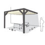 Pergola aluminium grijs 'Wall 1' (3.08 x 3.19 meter)