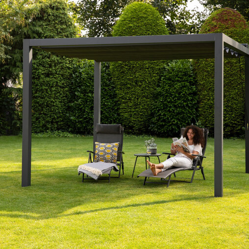 Pergola aluminium antraciet 'Stand Alone' 3,19 x 3,19 meter