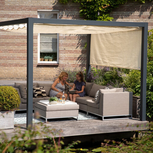 Pergola aluminium antraciet 'Stand Alone' (4.02 x 4.02 meter)
