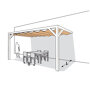 Pergola aluminium wit 'Wall 2' (4.02 x 3.91 meter)