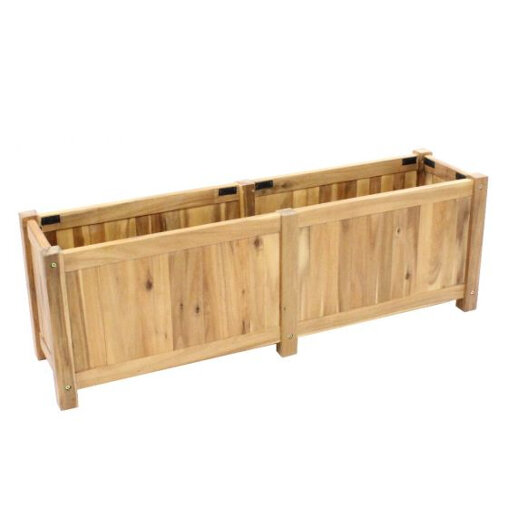 Planter hardhout rechthoek (120 x 30 x 40 cm)