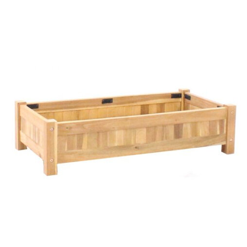 Planter hardhout rechthoek (80 x 40 x 20 cm)