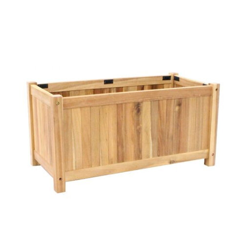 Planter hardhout rechthoek (80 x 40 x 40 cm)