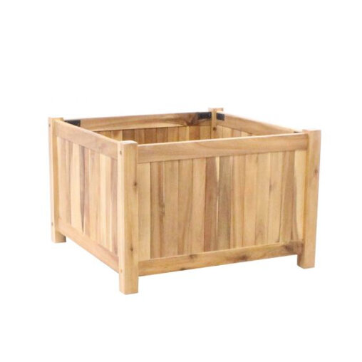 Planter hardhout vierkant (60 x 60 x 40 cm)