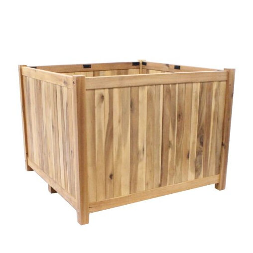 Planter hardhout vierkant (80 x 80 x 60 cm)