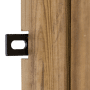 Tuindeur solide bruin grenen met zwart frame close-up
