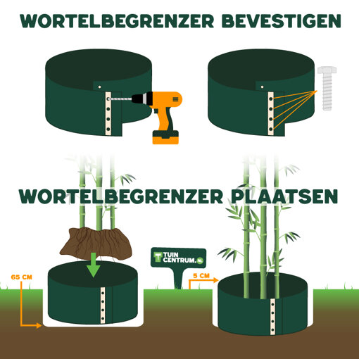 Premium Wortelbegrenzer Rhizoombarrière 2mm Dik 70cm Hoog - 4 Meter Lengte - 100% Gerecycled HDPE